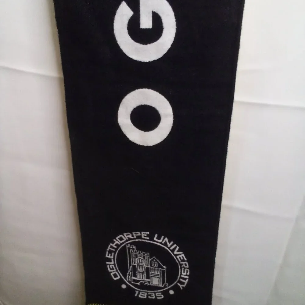 Oglethorpe University Scarf Diehard Double Side Fringe Black Yellow